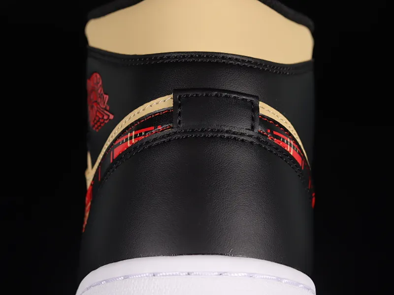 All categories Air Jordan Jordan series basketball shoes Air Jordan 1 Mid G version pure original Air Jordan 1 Mid "Tartan Swoosh" AJ1 Joe 1 plaid skirt black brown red Zhongbang basketball shoes DZ5329-001